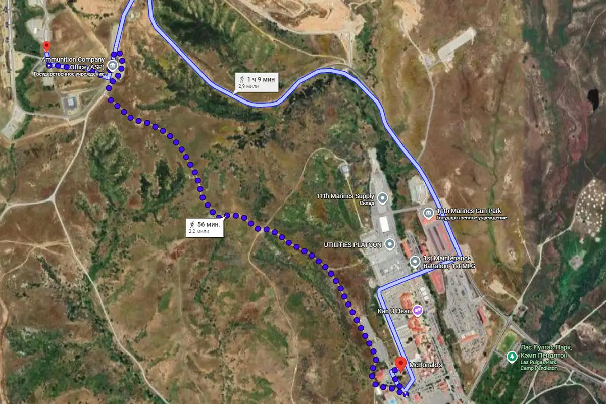 Предположительный маршрут россиянок. 