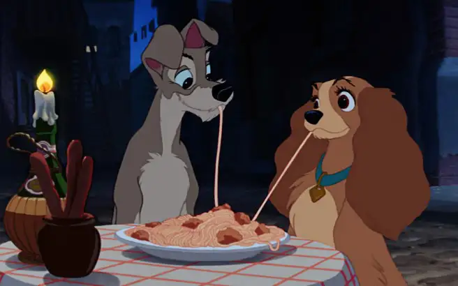 Кадр из мультфильма «Леди и Бродяга».