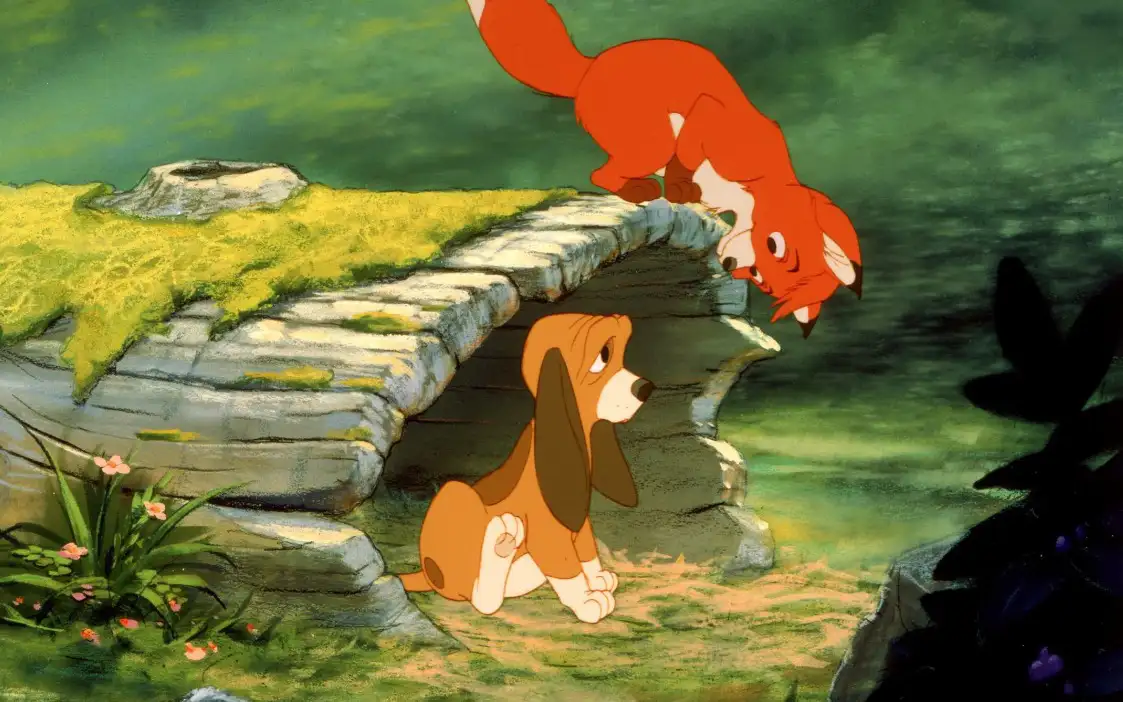 Кадр из мультфильма «Лис и пес».