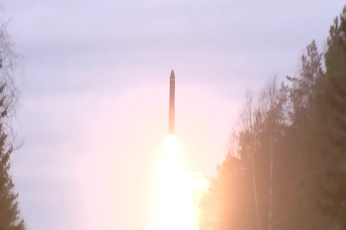 Пуск «Ярса» с испытательного космодрома «Плесецк». 