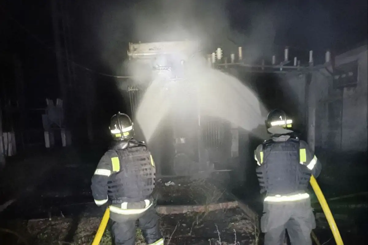 Пожар на электроподстанции в Генечинске.