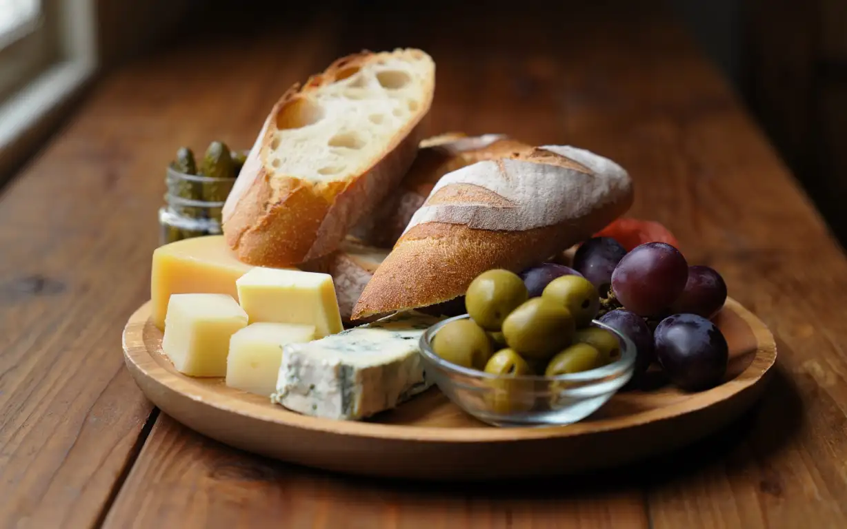 Тарелка с закусками.