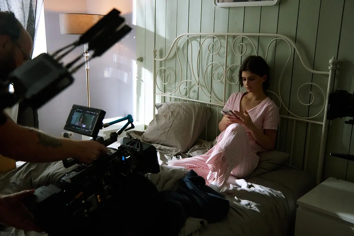 Съемка сцены. 