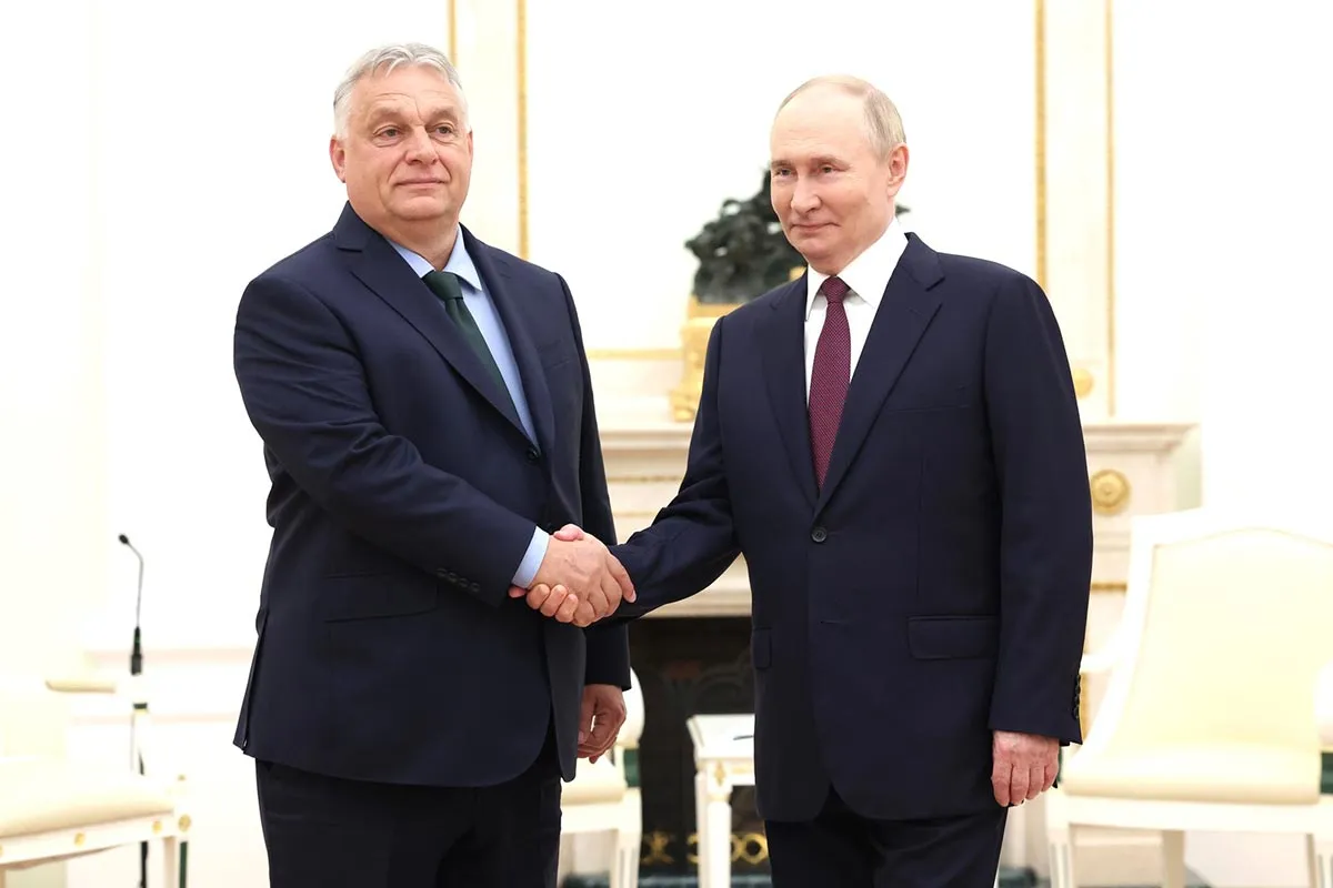 Премьер-министр Венгрии Виктор Орбан и президент России Владимир Путин.