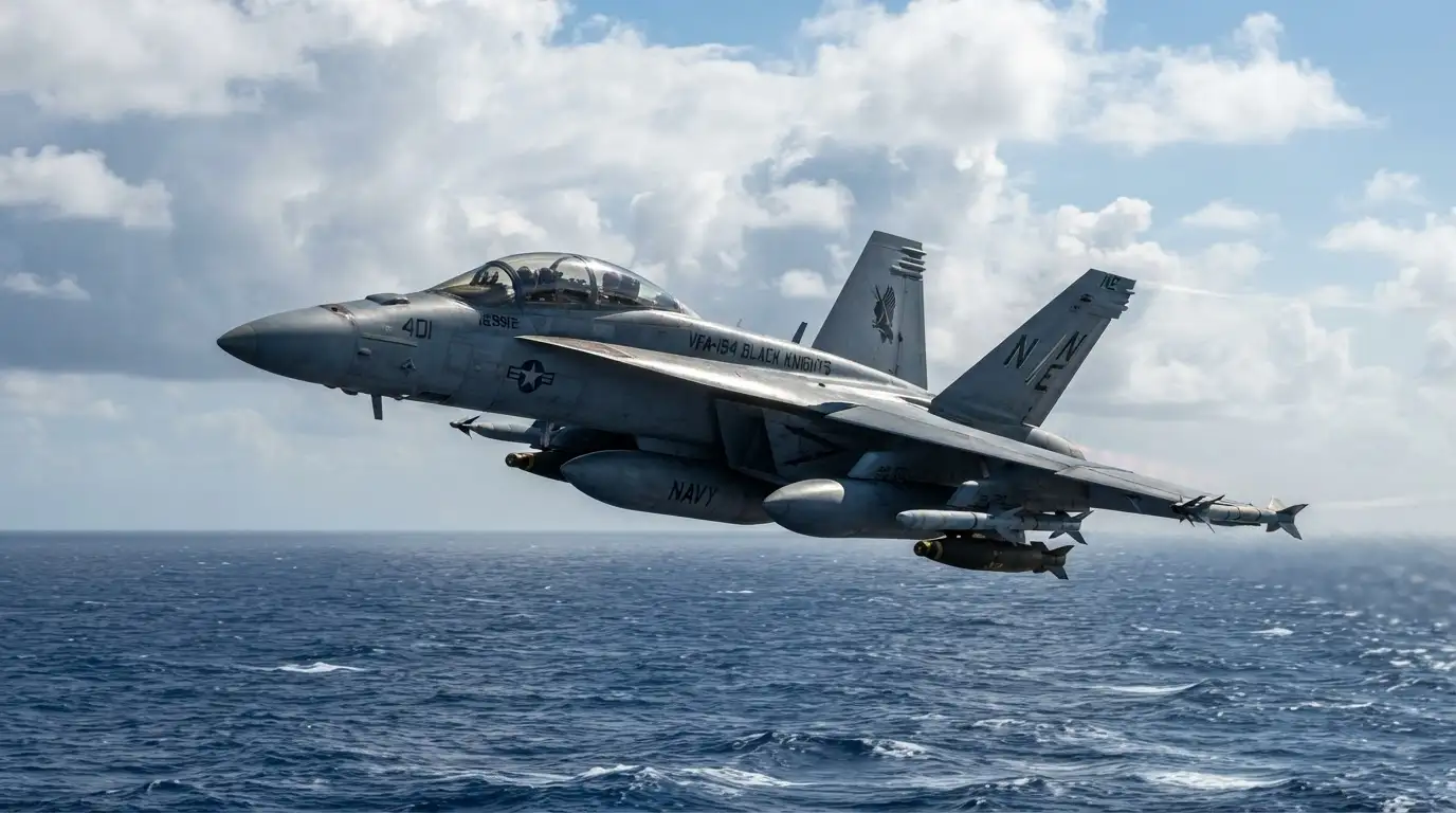Истребитель F/A-18E/F Super Hornet. Изображение сгенерировано ИИ. 