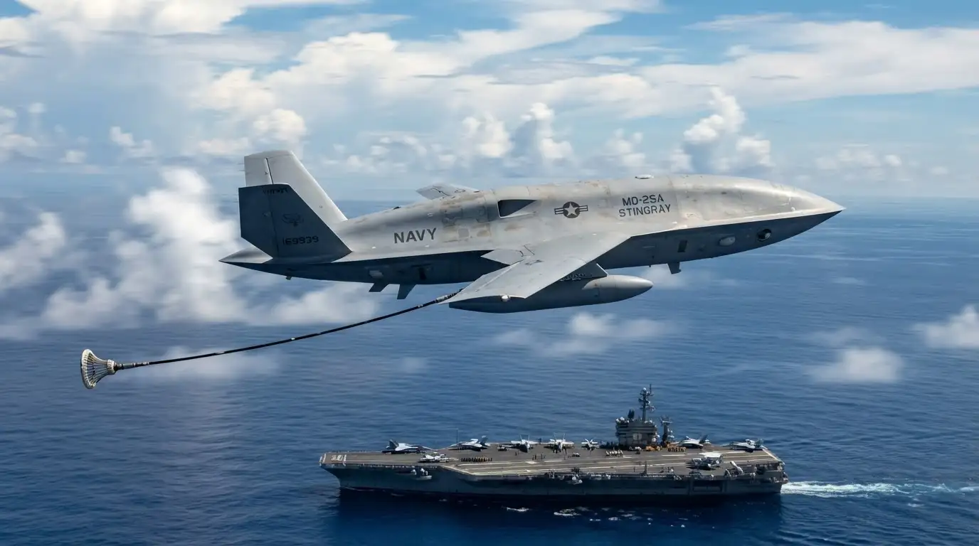 Boeing MQ-25A Stingray. Изображение сгенерировано ИИ. 