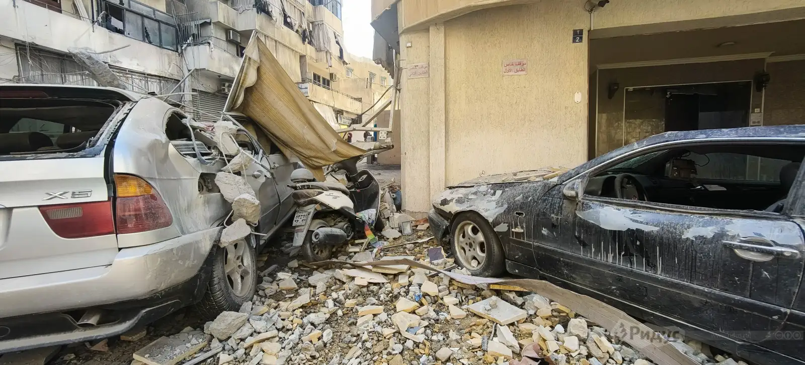 Разрушения от израильских ударов, Бейрут. 
