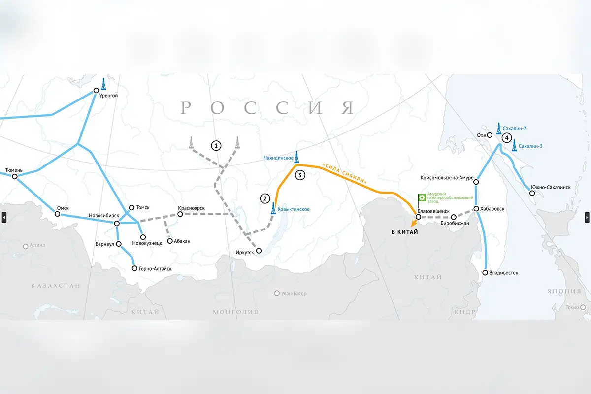 Освоение газовых ресурсов и формирование газотранспортной системы на Востоке России. 