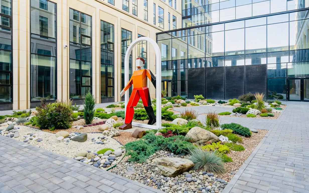 Визуализация арт-объекта «Без названия» Дмитрия Аске на территории ИЦ «Сколково». 