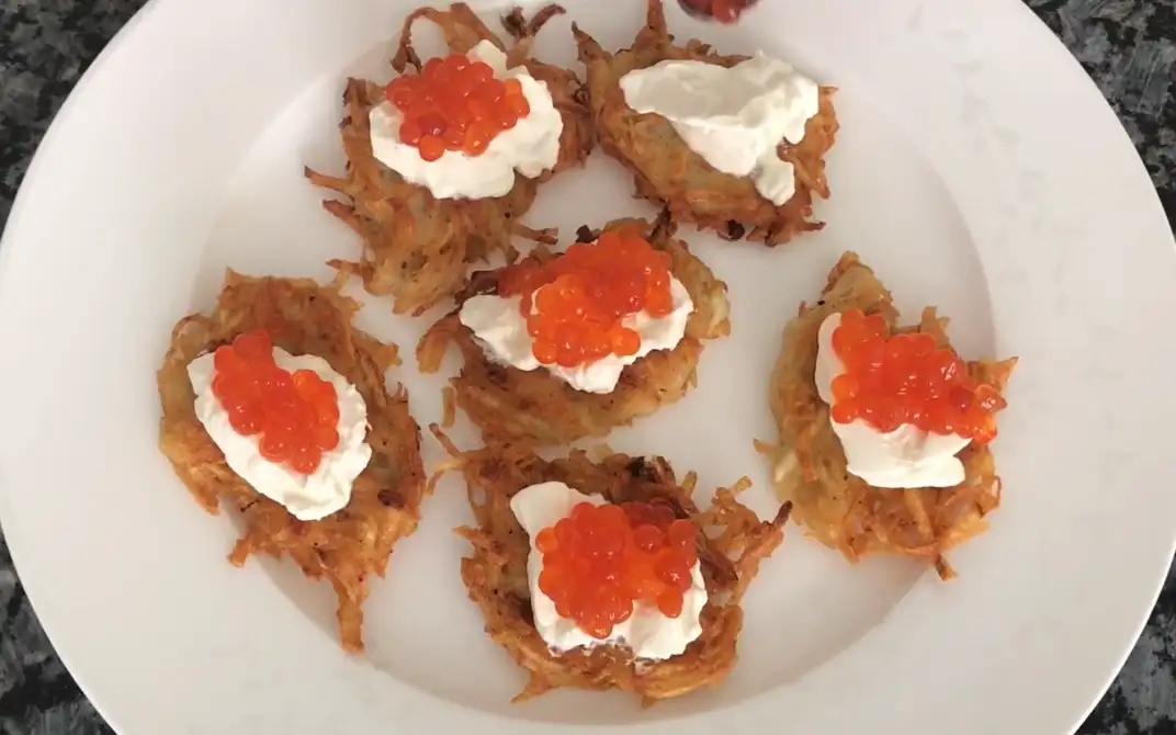 Драники с икрой.